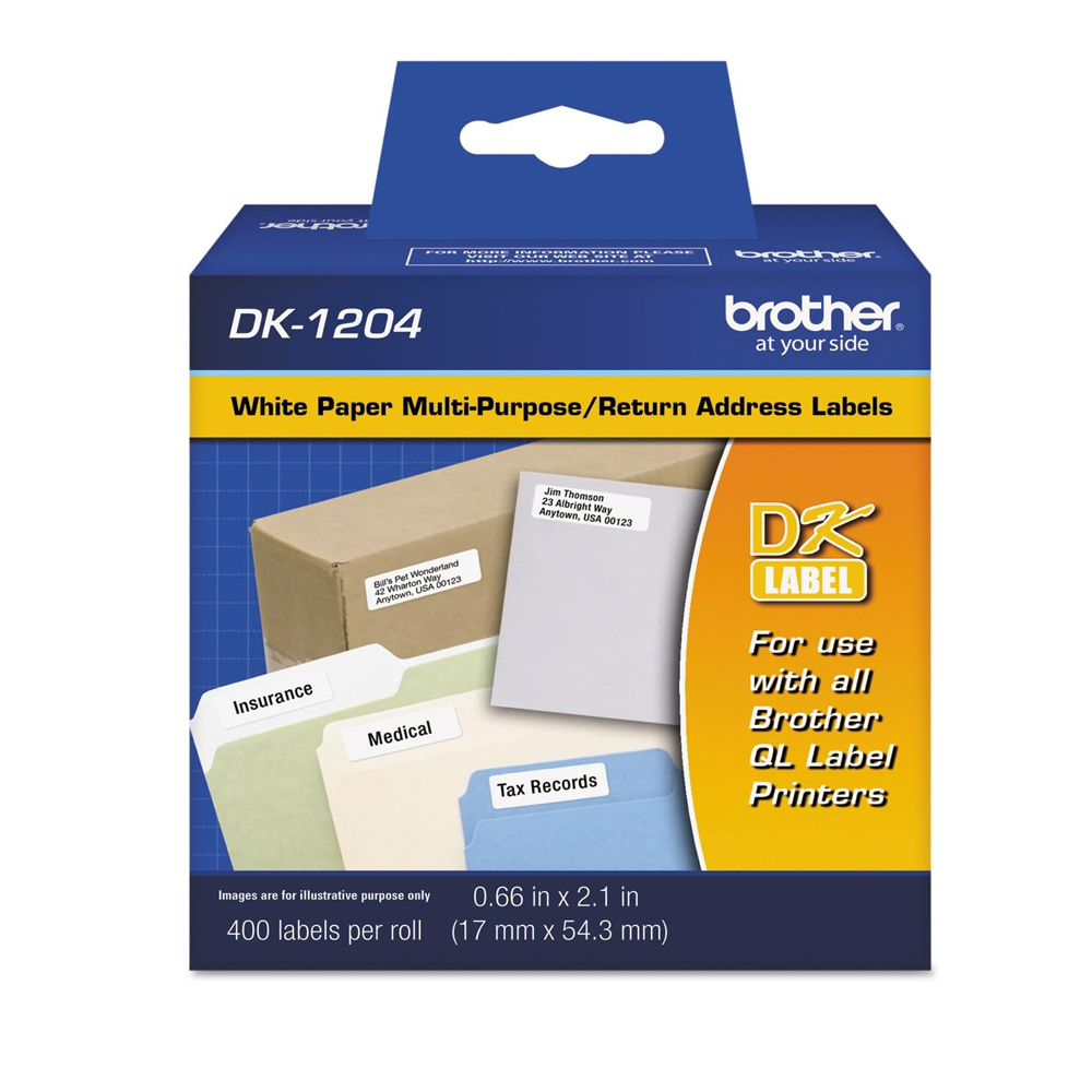 Cinta Brother DK-1204 QL500/550/570 Multi Porpose Paper (400 Etiquetas)