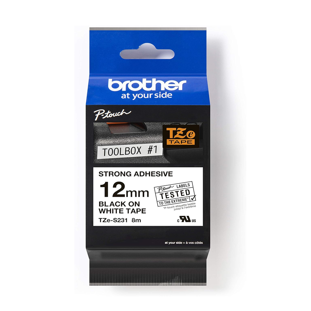 Cinta Brother TZE-S231 Black On White 1/2