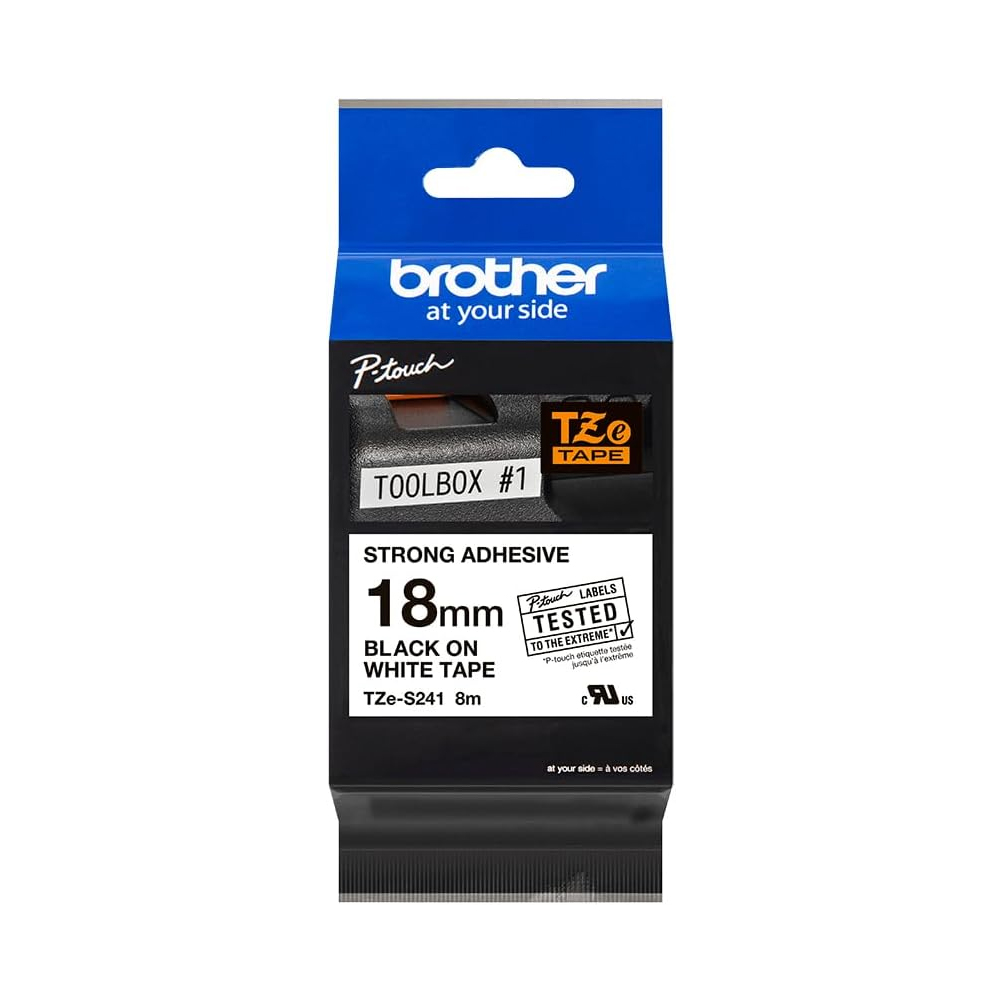 Cinta Brother TZE-S241 Black On White Industrial TAPE 3/4 (18MM)