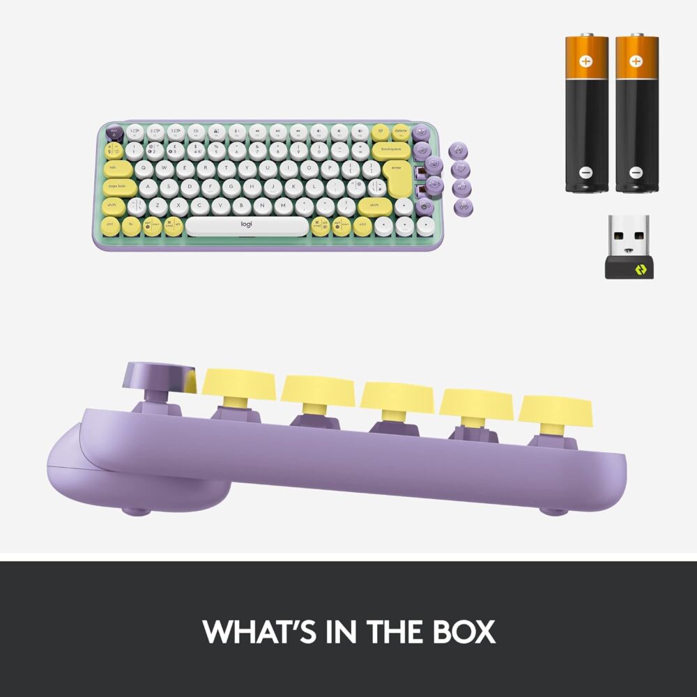 Teclado Logitech Pop Keys Lila Multi-Device Wireless/Bt Fresh Vibes Lila/Green (920-010714) - Imagen 3