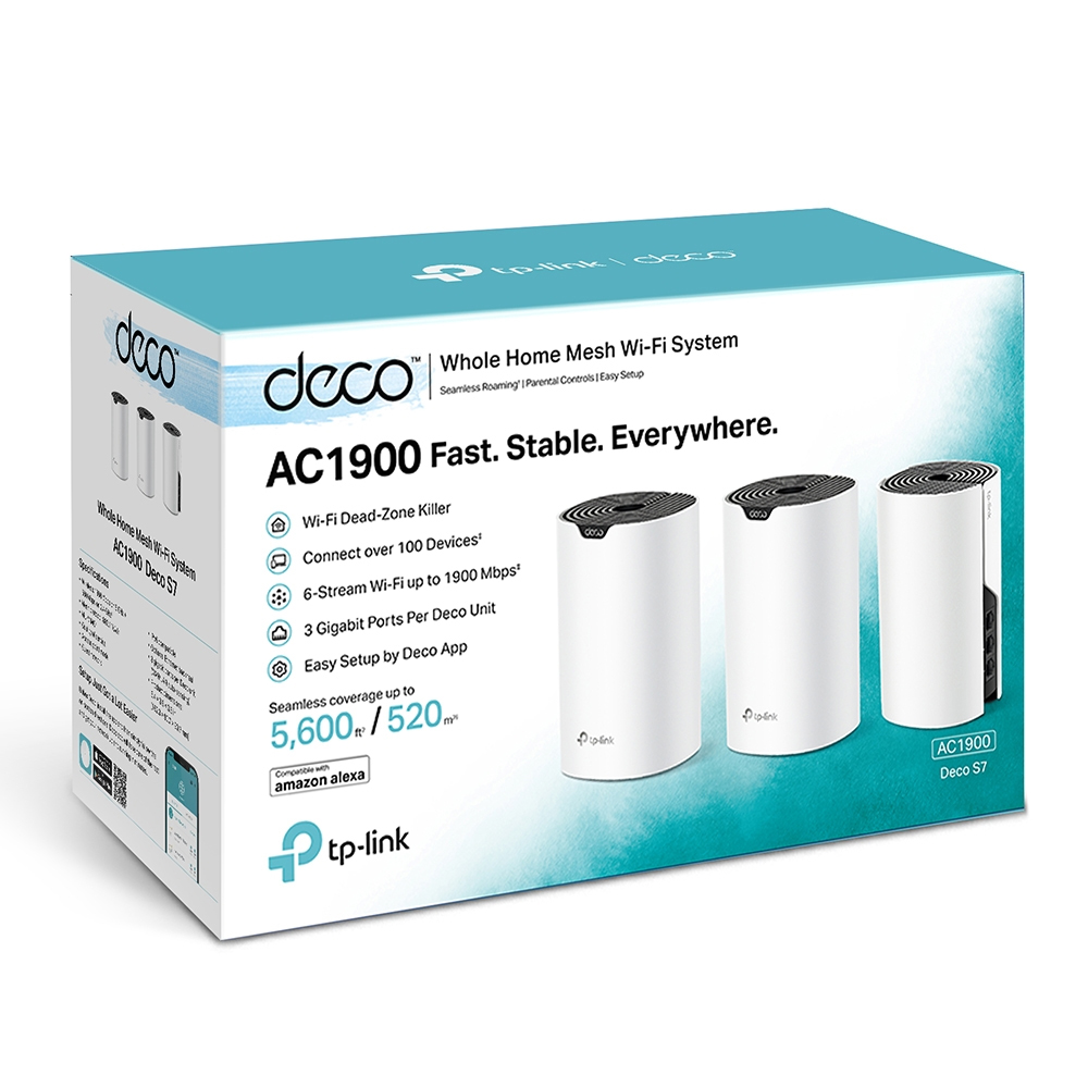 Sistema Wifi Mesh TP-Link Deco S7 AC1900 pack x 3, doble banda, 1775 mbp