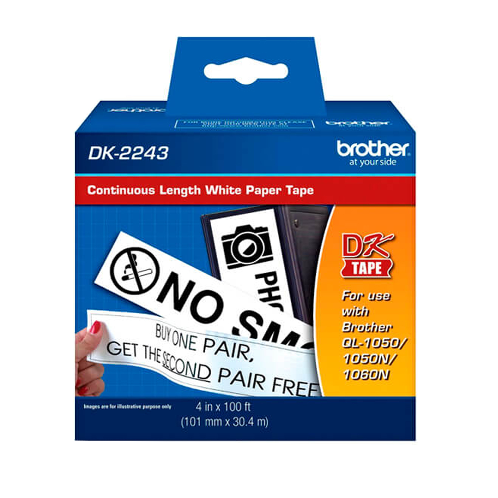 Cinta Brother Dk-2243 Black On White 4" X 100