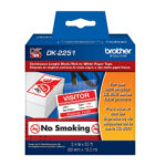 Rollo Continuo Brother Dk-2251 Fondo Blanco Letra Rojo/Negro 62Mm X 15.2M
