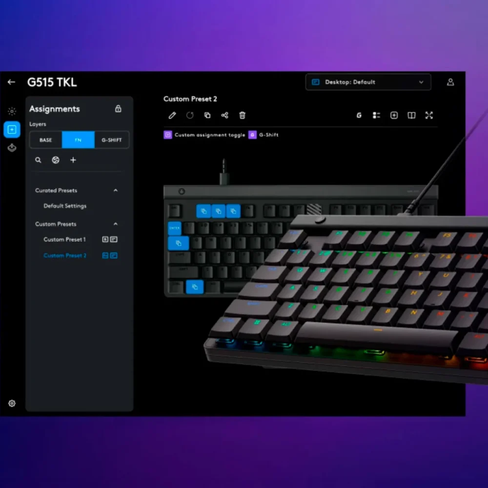 Teclado Gamer Logitech G515 TKL Mecánico RGB – Negro (920-012869) - Imagen 5