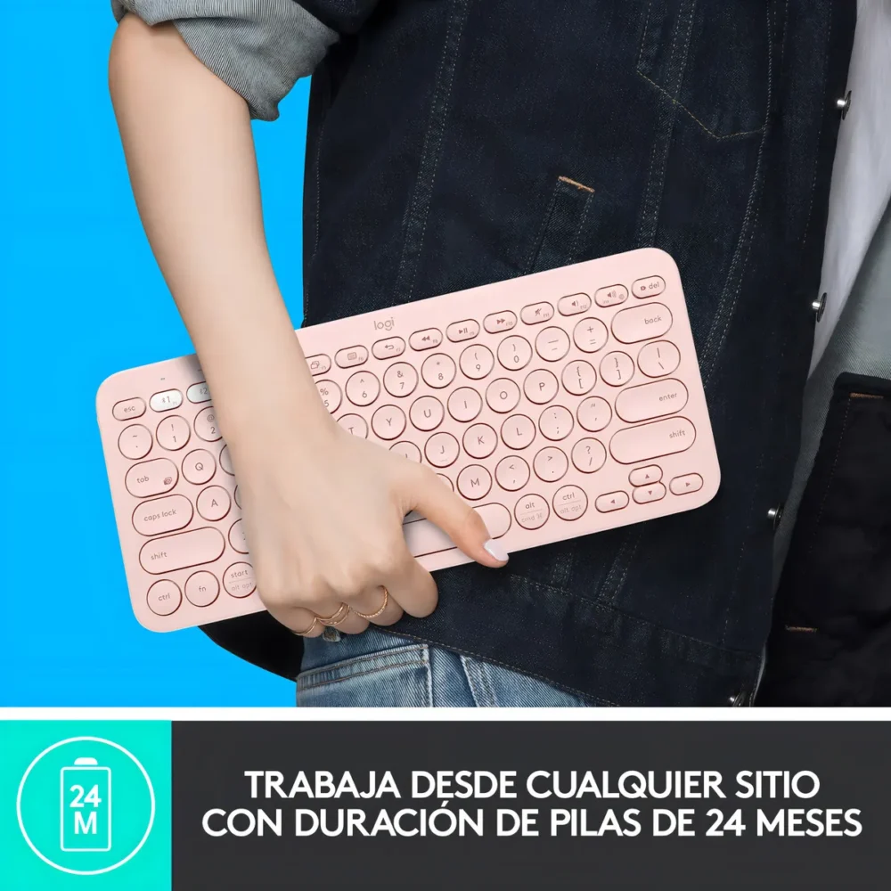 Teclado Logitech Pebble 2 K380s Bluetooth Inalámbrico Rose - Imagen 5