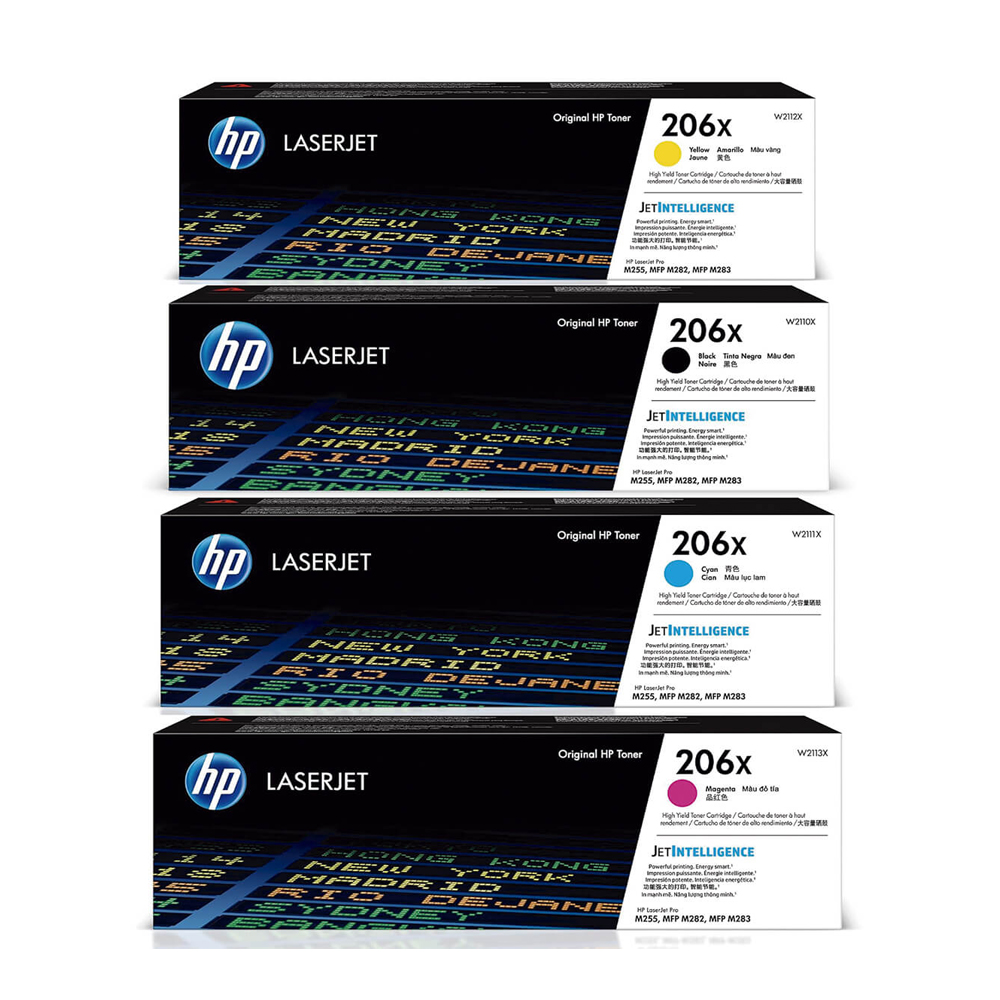 Kit Toner HP 206X Yellow, Magenta, Cyan y Black Original