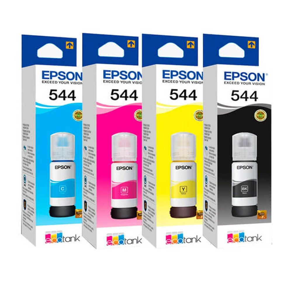 Kit de Tinta Epson T544 Pack 4 Colores Negro y Tricolor