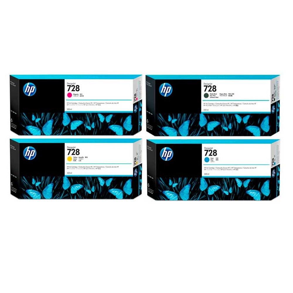 Kit de Tintas HP 728 Originales 130ml CMYK