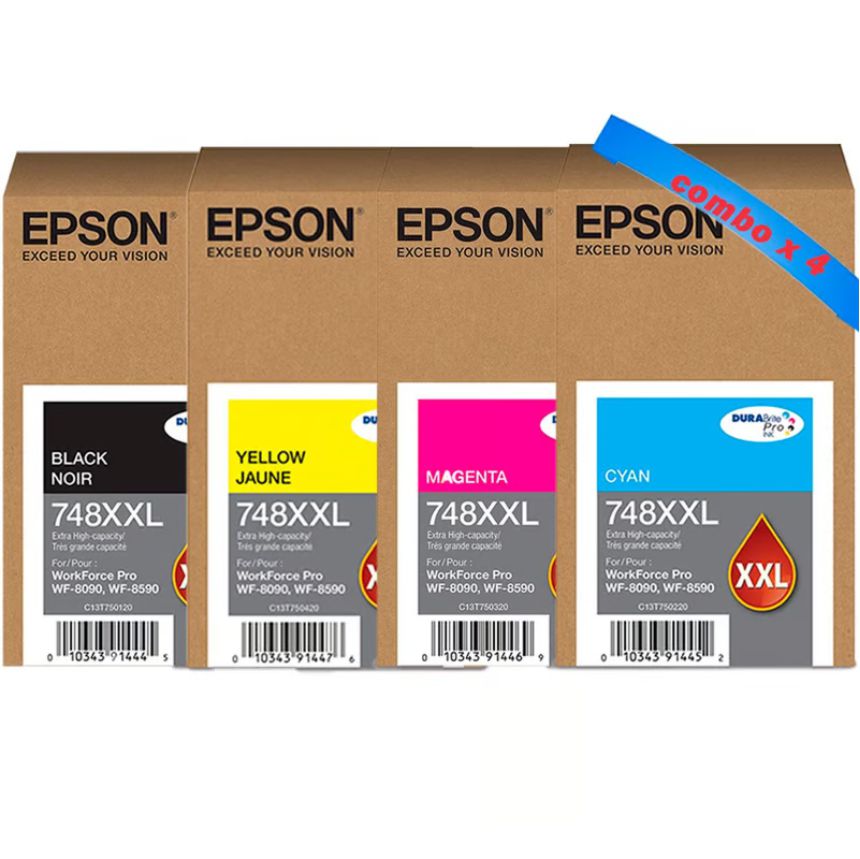 Kit de Tintas T748XXL WF-6090 6590 WF-8590 WF-8090 Original