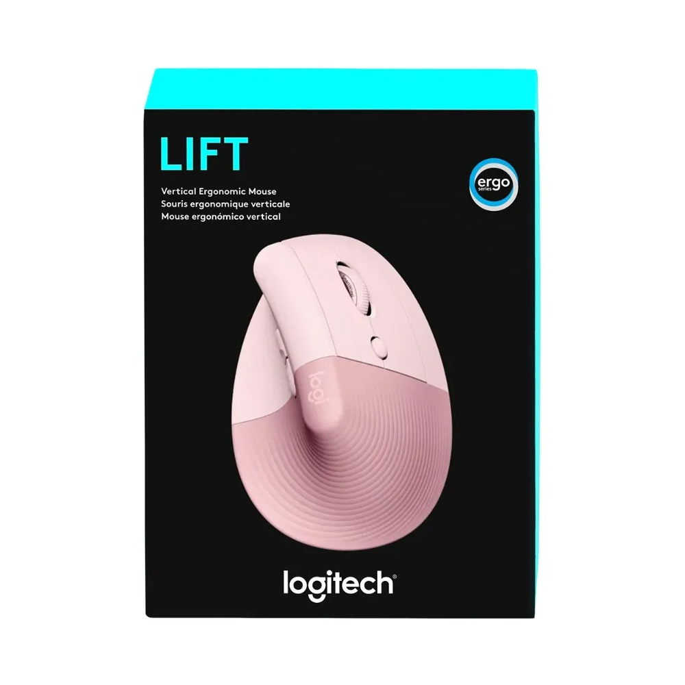 Mouse Logitech Lift Vertical Ergonómico Wireless Bluetooth Rose