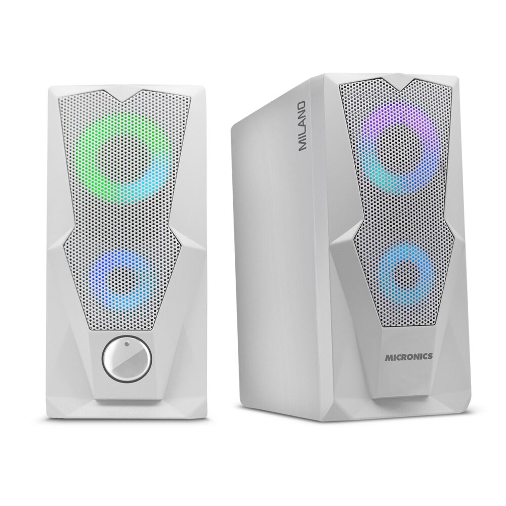 Parlantes Micronics Milano White MIC-5310UW 2.0 RGB USB 2.5"