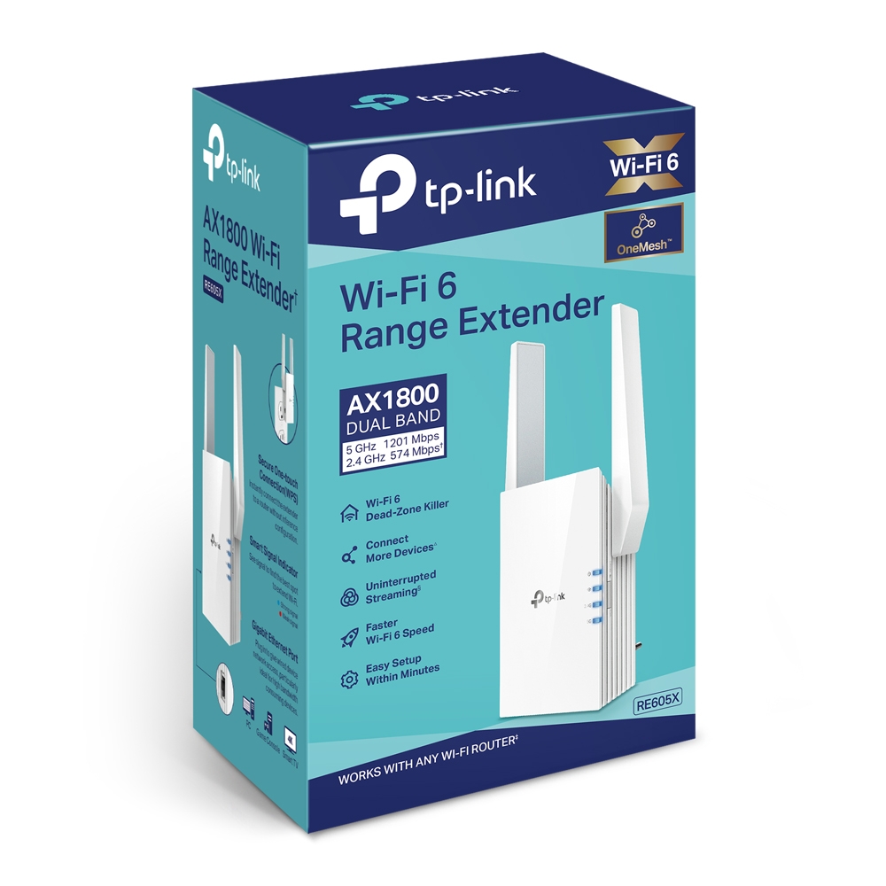 Repetidor TP-LINK RE605X de señal WiFi6 AX1800 doble banda