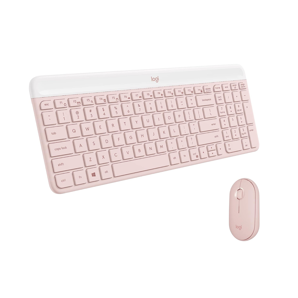 Teclado Logitech + Mouse Mk470 Wireless Slim Usb Rose (920-011312)