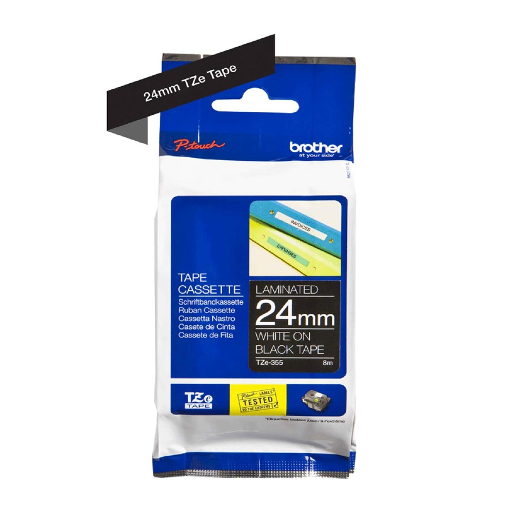 Cinta Brother Tze-355 White On Black 1" (24Mm) 1 Cinta Brother Tze-355 White On Black 1&Amp;Quot; (24Mm) - Imagen 1