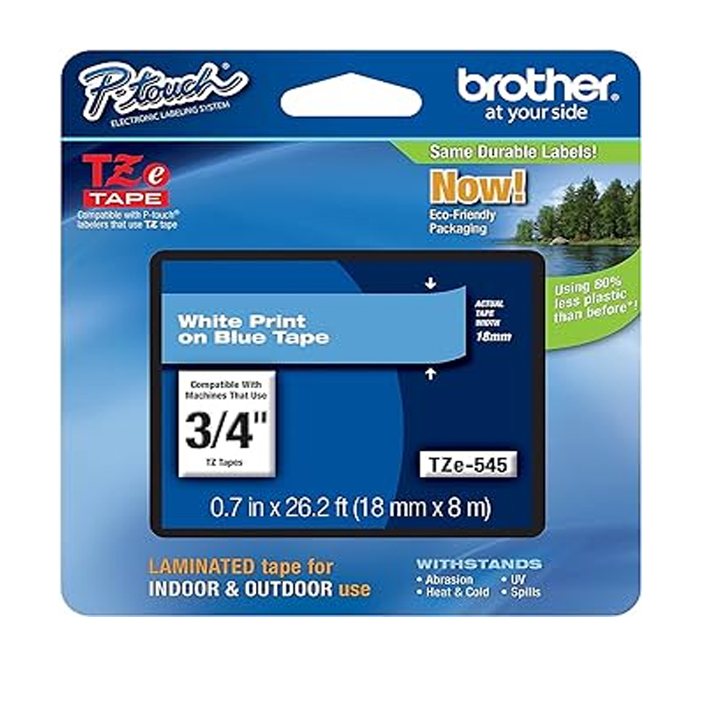 Cinta Brother Tze-545 White On Blue 3/4" (18Mm) 1 Cinta Brother Tze-545 White On Blue 3/4&Amp;Quot; (18Mm) - Imagen 1