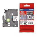 Cinta Brother Tze-S135 1/2" White On Clear Industrial Tape