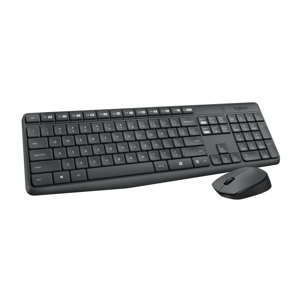 Teclado Logitech + Mouse Mk235 Wireless Usb Sp Black (Pn 920-007901)