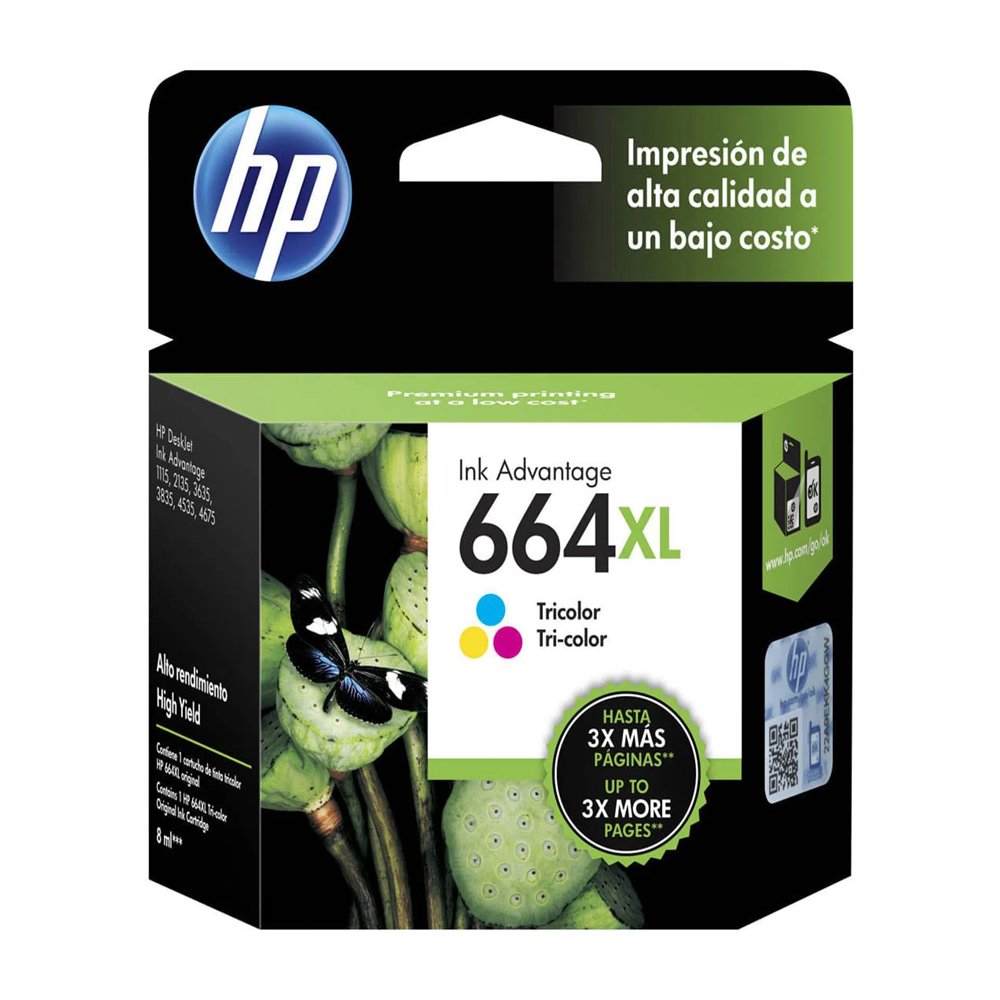 Tinta Hp F6V30Al (664Xl) Color 330 Pgs