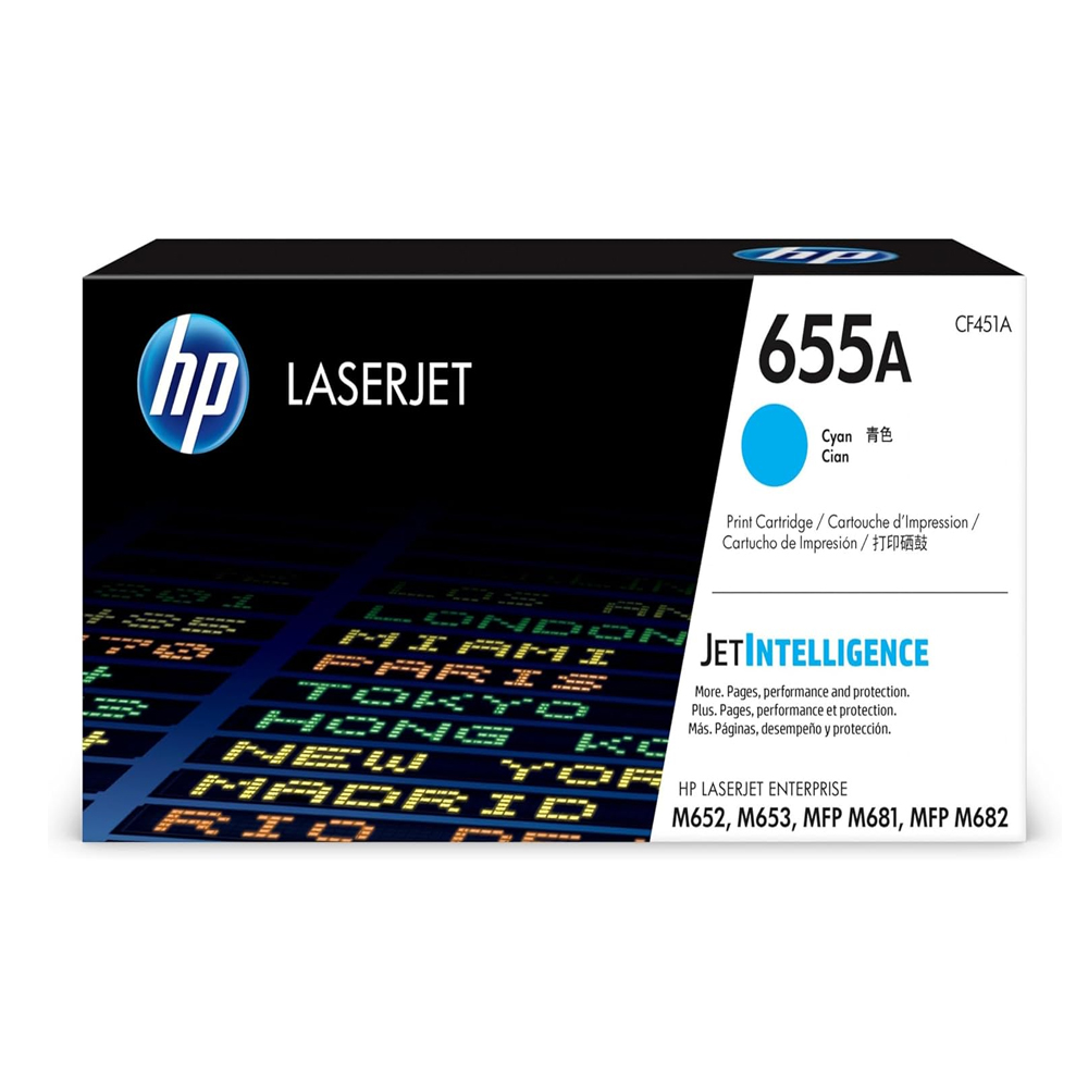 Toner Hp 655A Cf451A Cyan Ent M652/M681 10.5Kpg 1 Toner Hp 655A Cf451A Cyan Ent M652/M681 10.5Kpg - Imagen 1