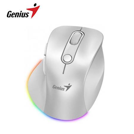 MOUSE GENIUS ERGO 9000S PRO DUAL RECARGABLE WIRELESS/BT 6-BOT SILENT RGB PEARL WHITE (31030039400) 1 Mouse Genius Ergo 9000S Pro Dual Recargable Wireless/Bt 6-Bot Silent Rgb Pearl White (31030039400) - Imagen 1