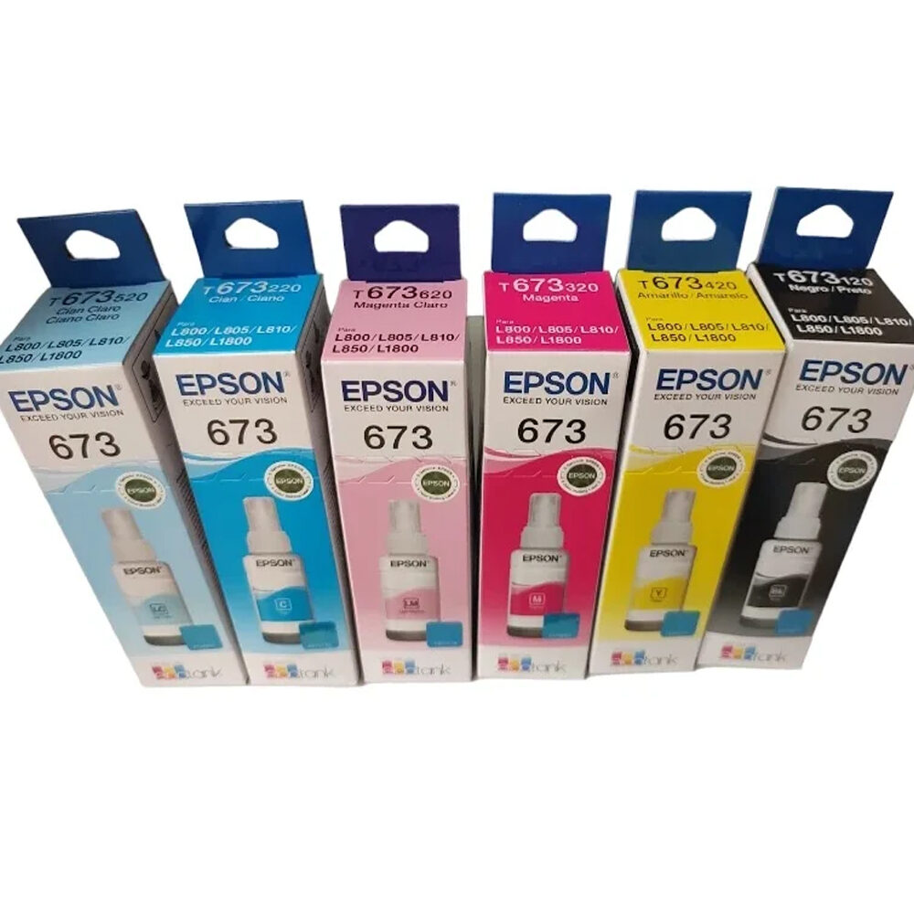 Kit de Tinta Epson T673 Para Epson  L800 L805 L810 L1800 L850