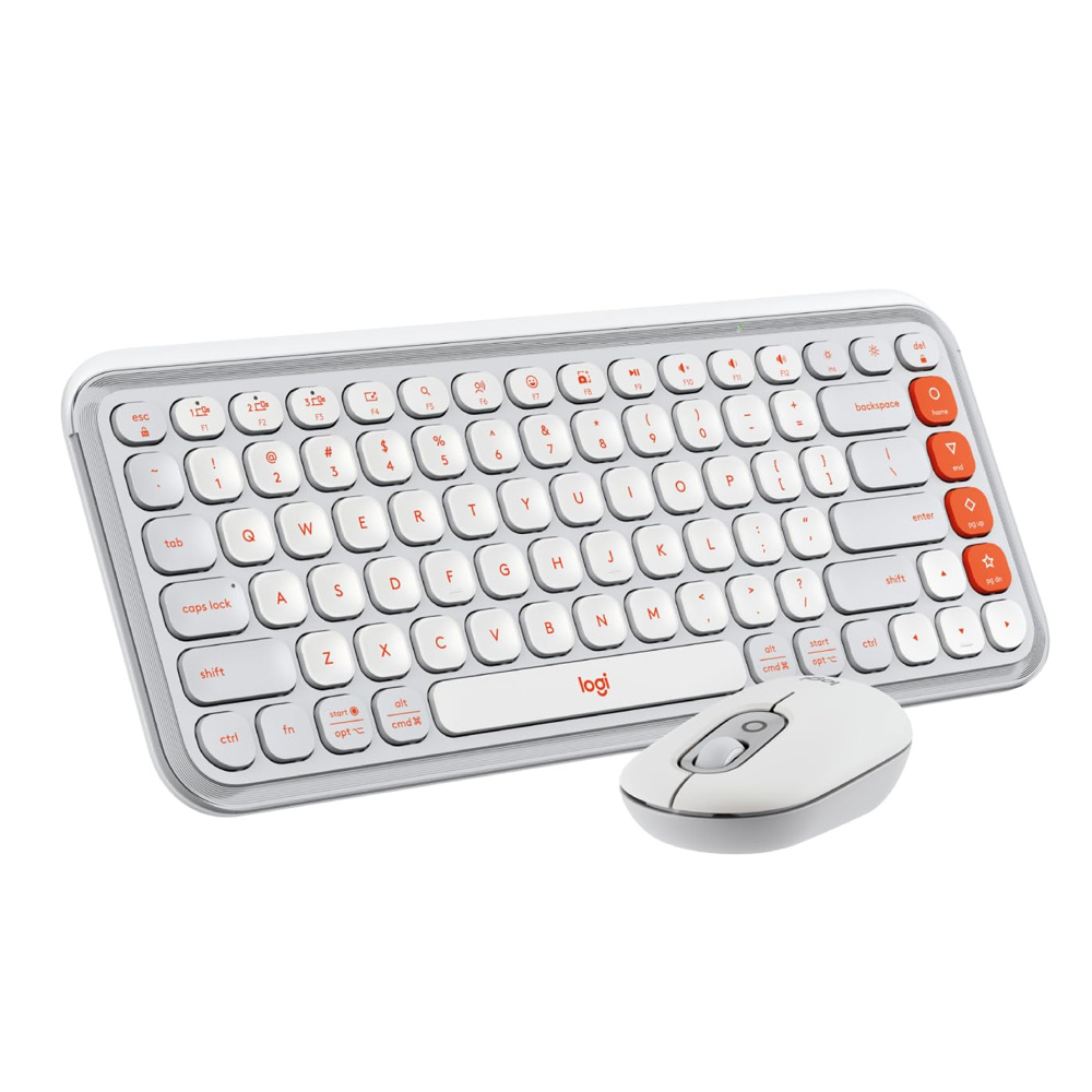 Teclado + Mouse Logitech POP ICON COMBO Off White