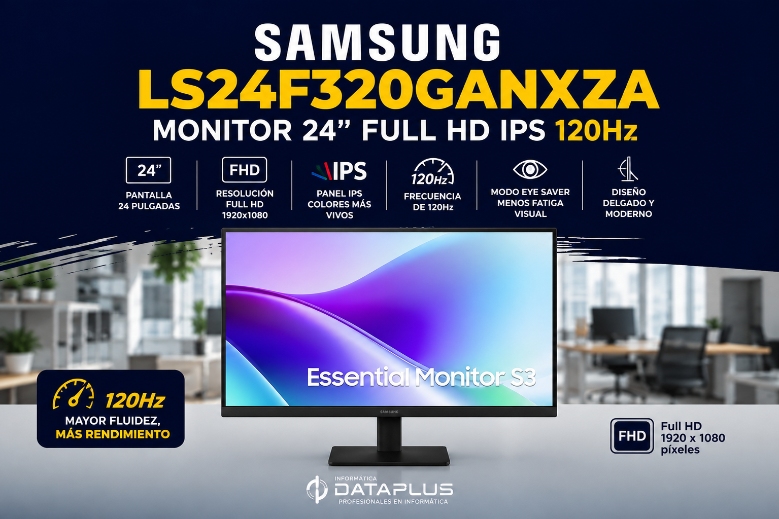 Samsung LS24F320GANXZA: Monitor 24″ Full HD IPS 120Hz