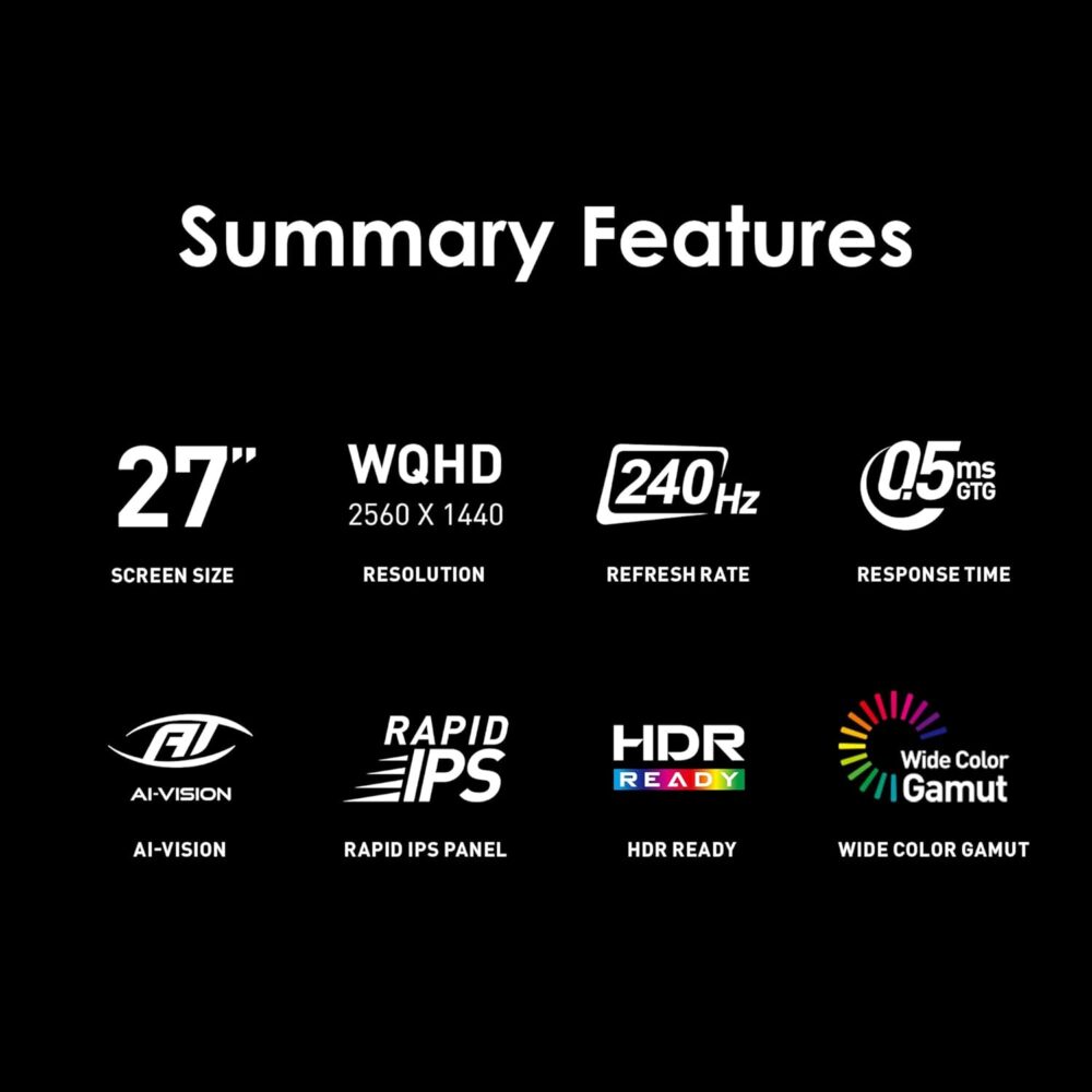 MSI MAG 274QF X24 27″ 2K WQHD 240Hz 0.5ms Rapid IPS | Monitor Gamer - Imagen 7