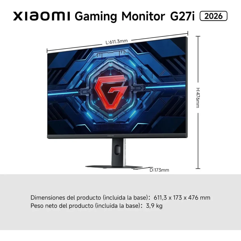 Monitor Gamer Xiaomi G27I 2026 27" FHD IPS 200Hz 1ms GTG HDR400 Negro - Imagen 2