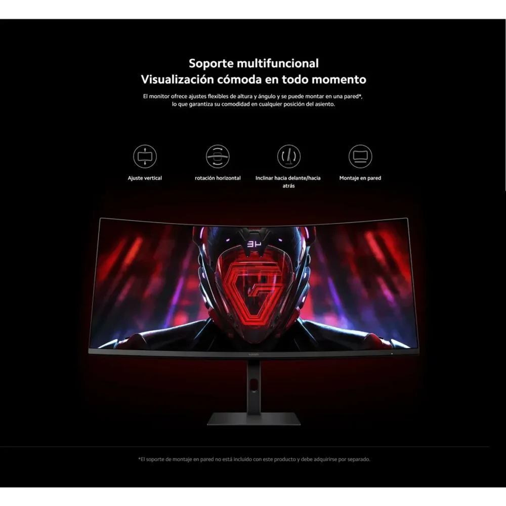 Monitor Xiaomi Curvo G34WQi 34" WQHD 180Hz 1ms UltraWide Gaming Negro - Imagen 3