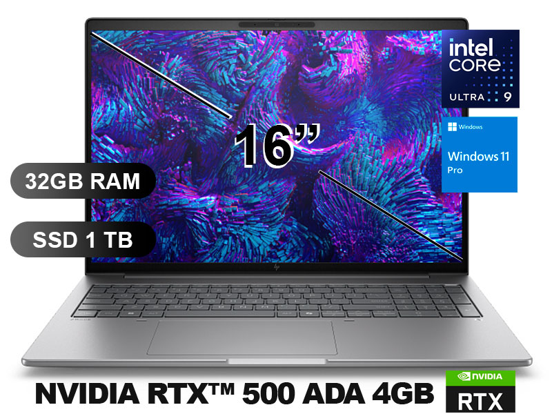 Laptop Hp Zbook 8 G1I Core Ultra 9 32Gb 1Tb Rtx 500