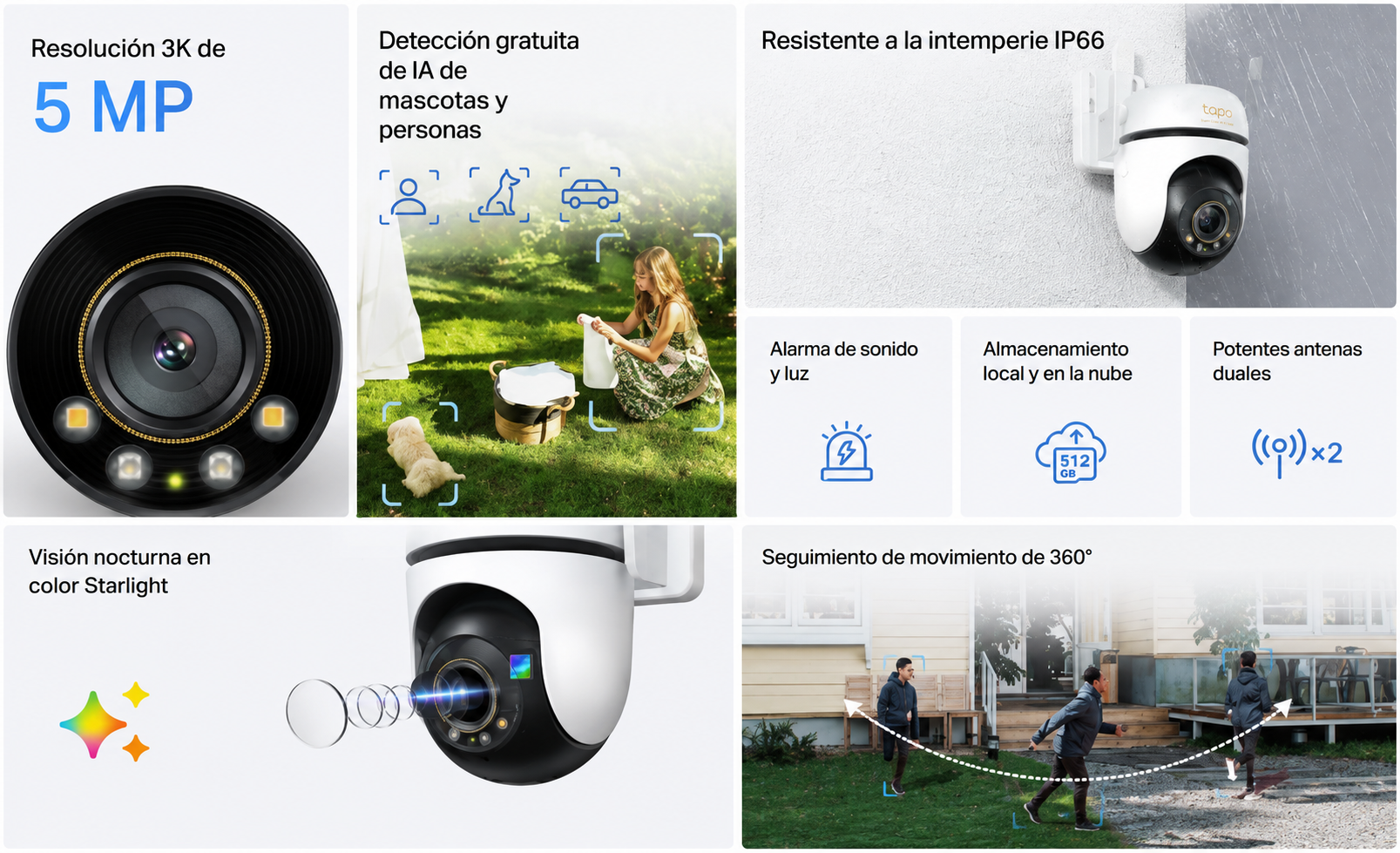 Resolución 3K 5MP 2880x1620 Tapo C530WS
