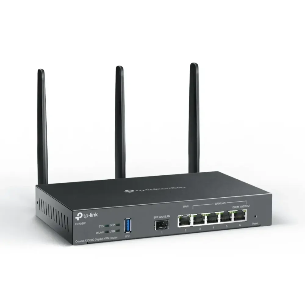 TP-Link Omada ER706W Router VPN WiFi 6 AX3000, SFP Gigabit, 5× Gigabit WAN/LAN, USB 3.0 - Imagen 2