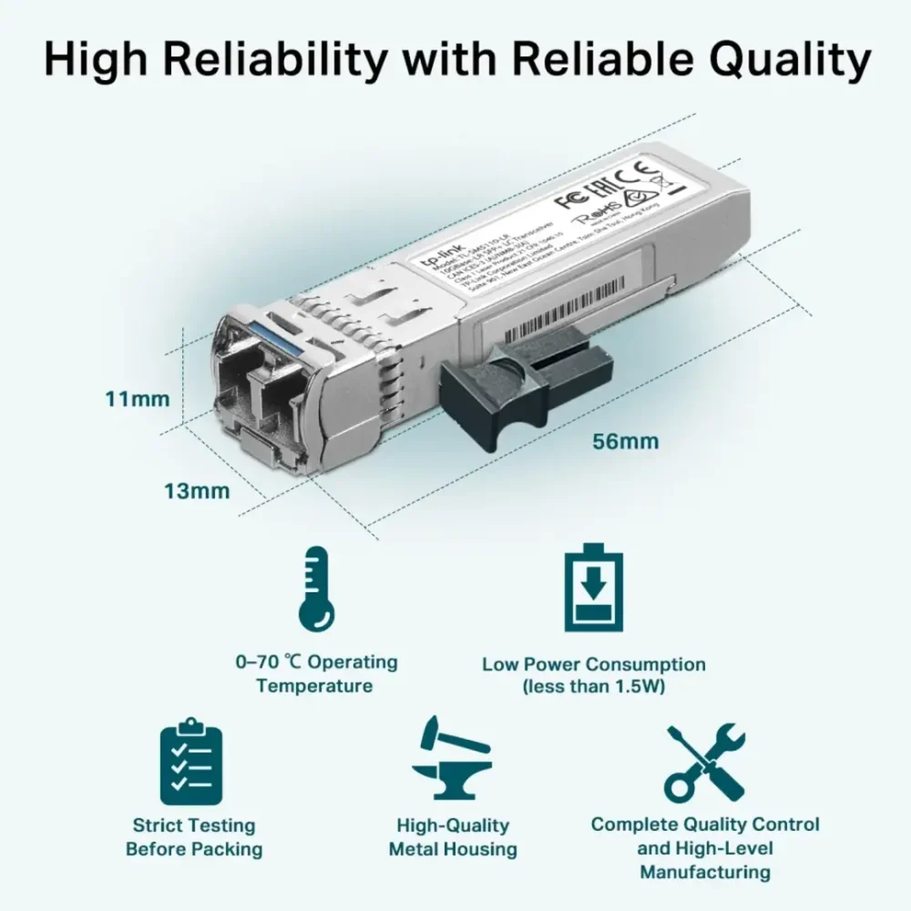 Módulo SFP+ TP-Link Omada SM5110-LR 10Gbps LC Duplex Monomodo 10km - Imagen 5