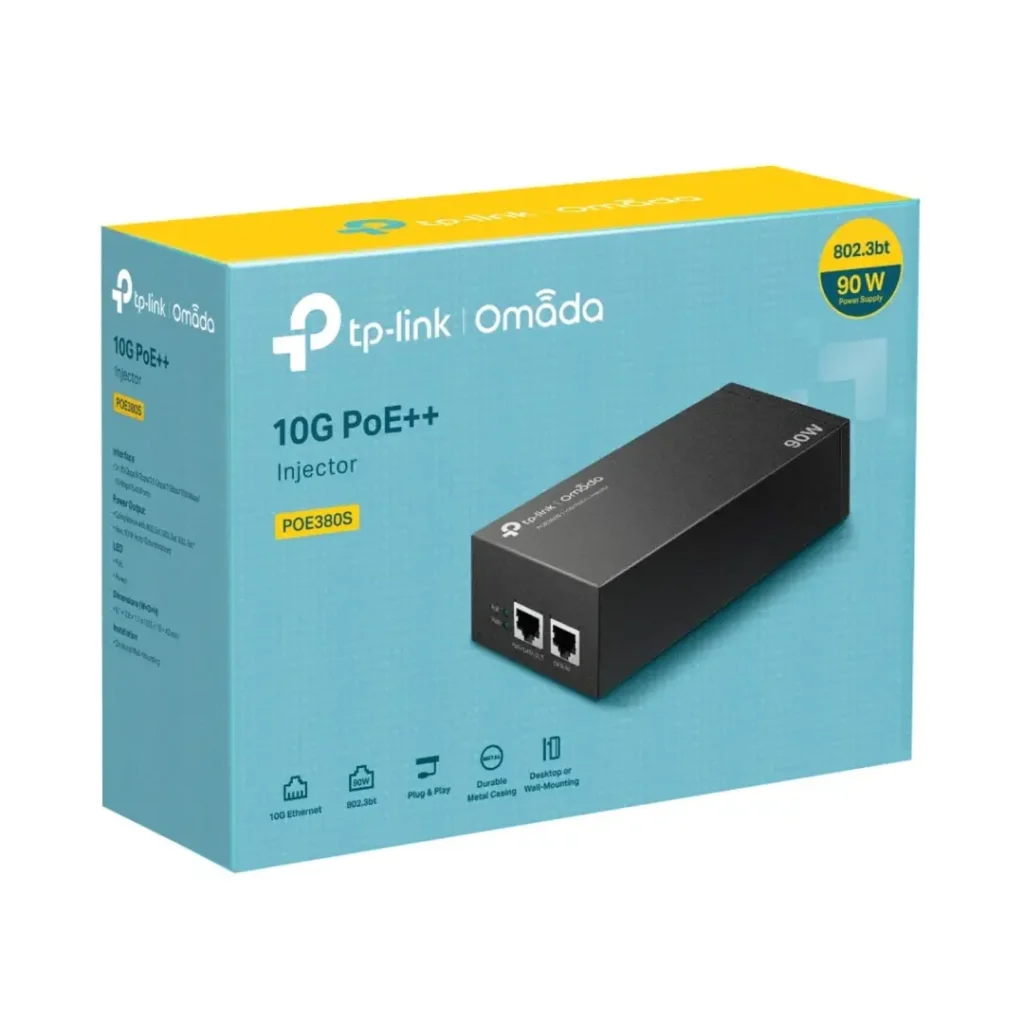TP-Link Omada POE380S – Inyector PoE++ 10G de 90W