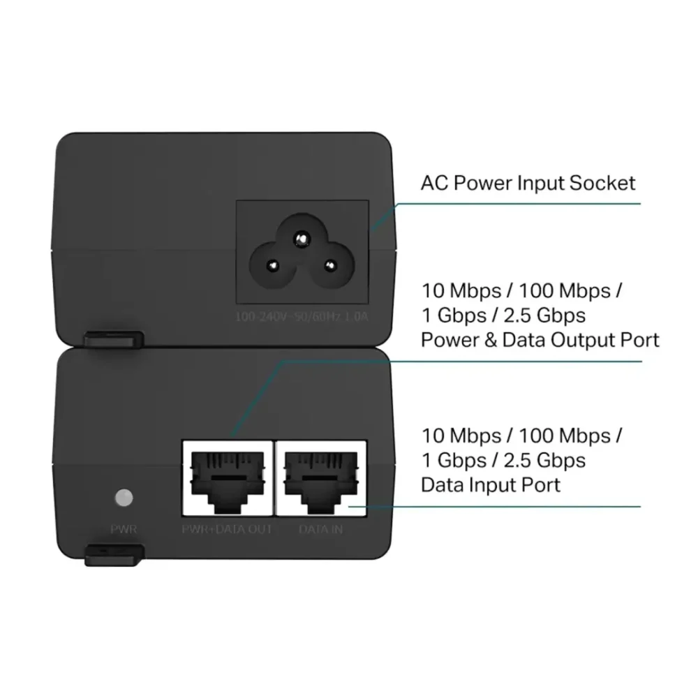 TP-Link POE260S Inyector PoE+ 2.5G 30W 802.3af/at - Imagen 3