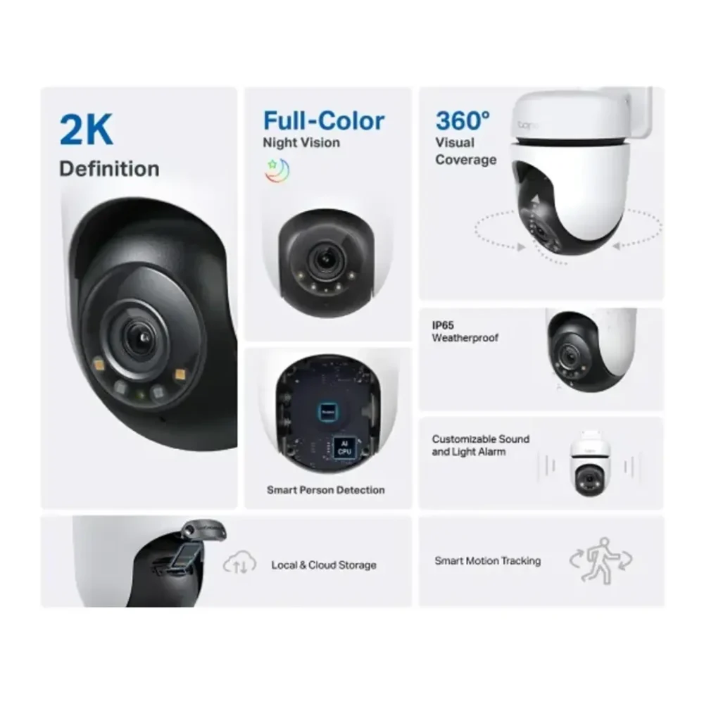 Tapo C510W Cámara Exterior WiFi 3MP 2K 360° con IA - Imagen 2
