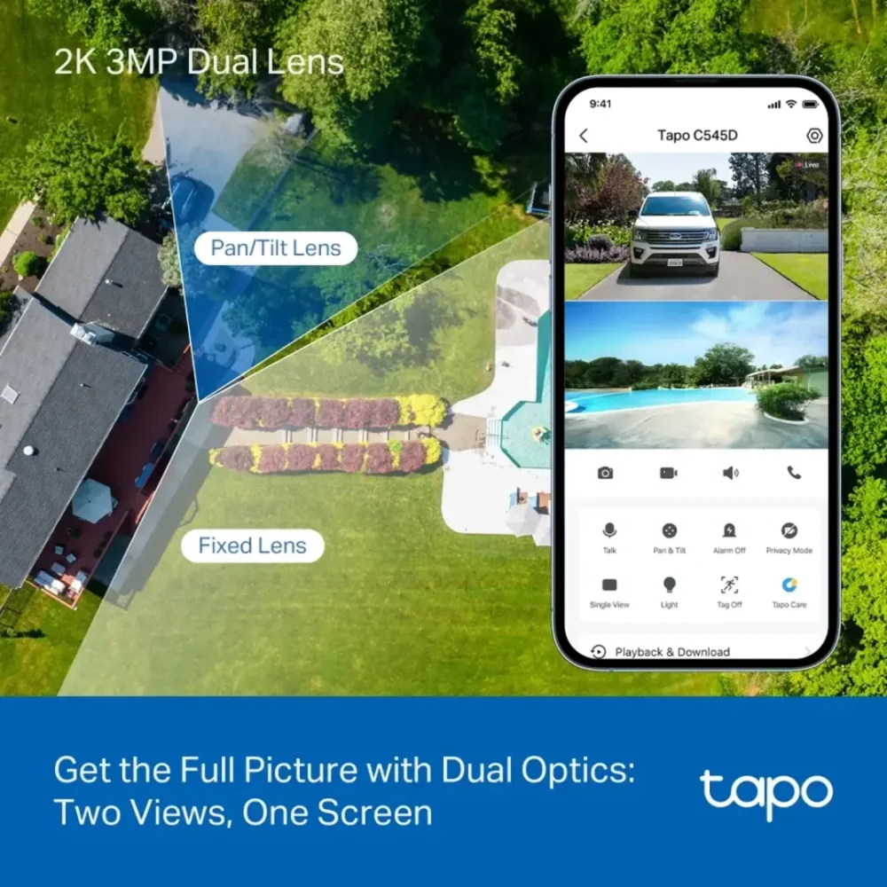 Tapo C545D Cámara Exterior WiFi Ethernet Doble Lente 3MP 2K - Imagen 7