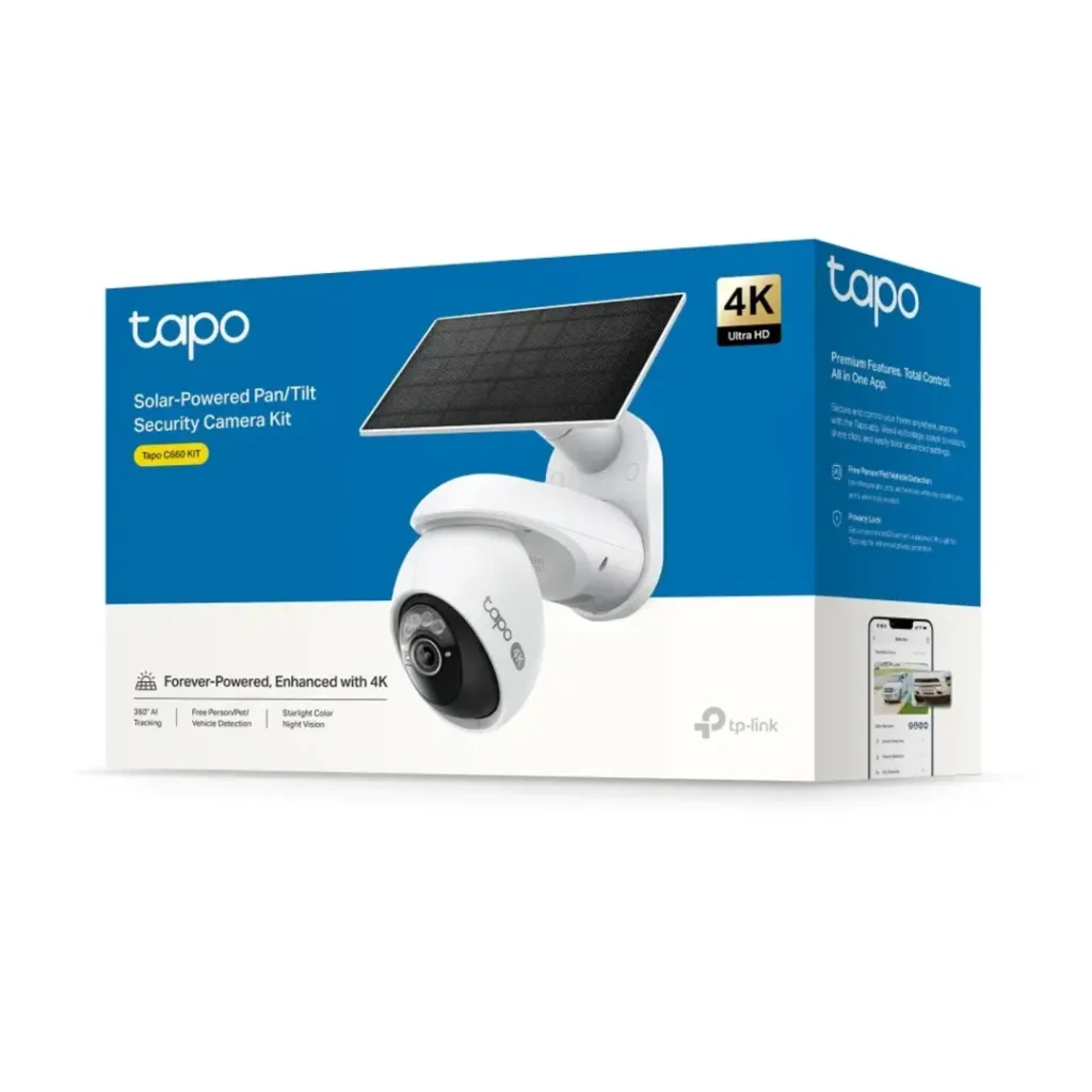 Tapo C660 KIT camara Tapo exterior wifi dual band 8MP 3840x2160 4K + PANEL SOLAR peru