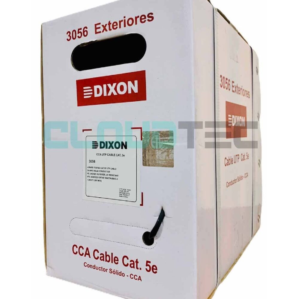 Cable UTP Dixon 3056 Cat5e CCA 24AWG Exterior UV 305m - Imagen 2