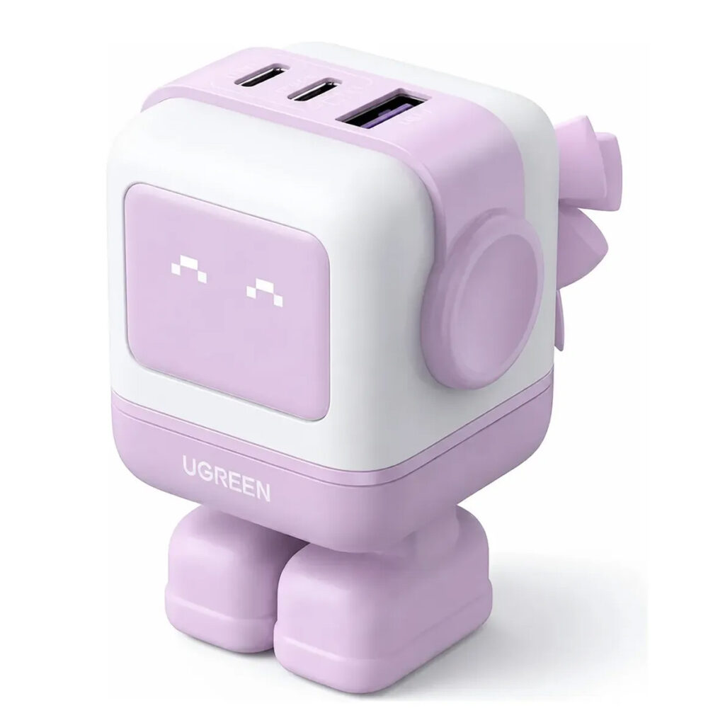 Cargador UGREEN Nexode RG CD361 GaN 65W 3 Puertos USB-C USB-A Purple