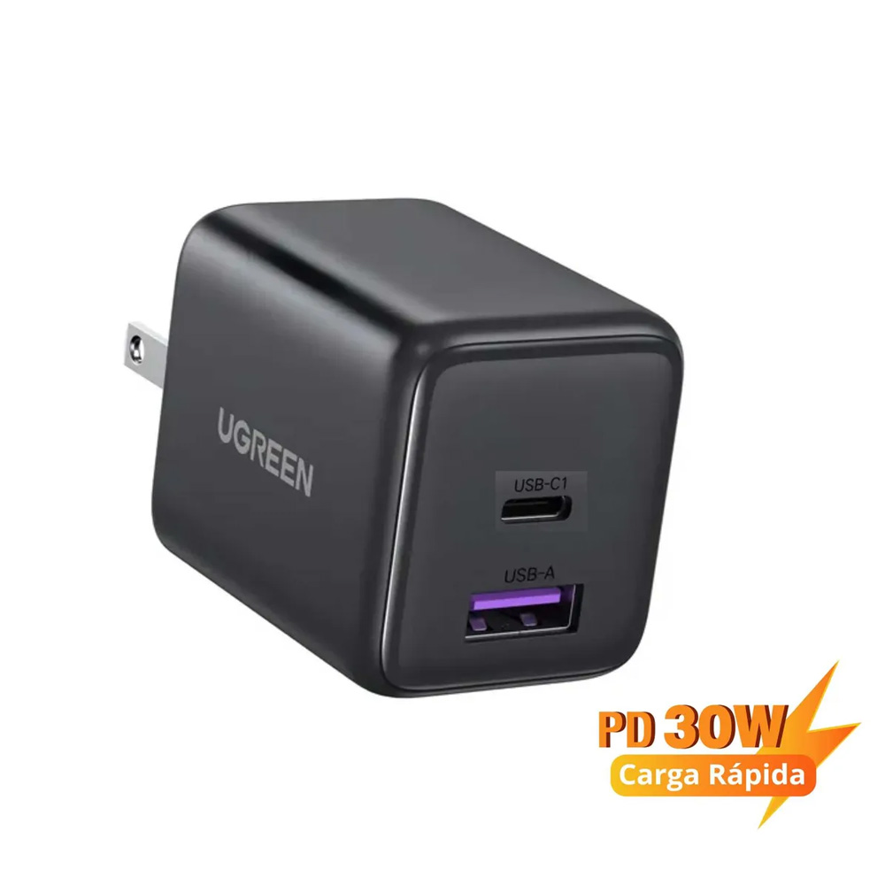 Cargador UGREEN X516 GaN 30W USB-C PD Carga Rápida Ultra Compacto
