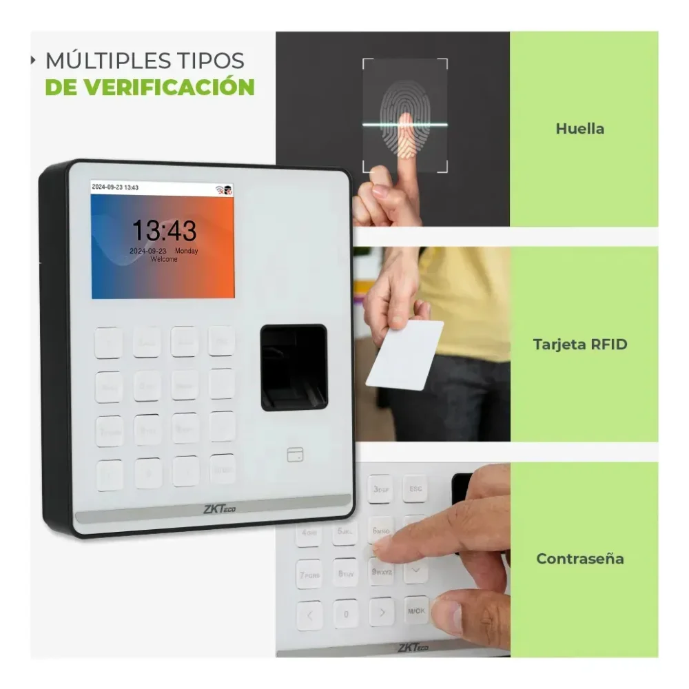 Control de Asistencia ZKTeco ZK-M1 WiFi Cloud 500 Huellas 500 Tarjetas - Imagen 3