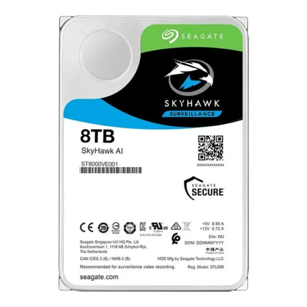 Disco Duro Seagate SkyHawk AI 8TB ST8000VE001 3.5" SATA 7200 RPM para Videovigilancia