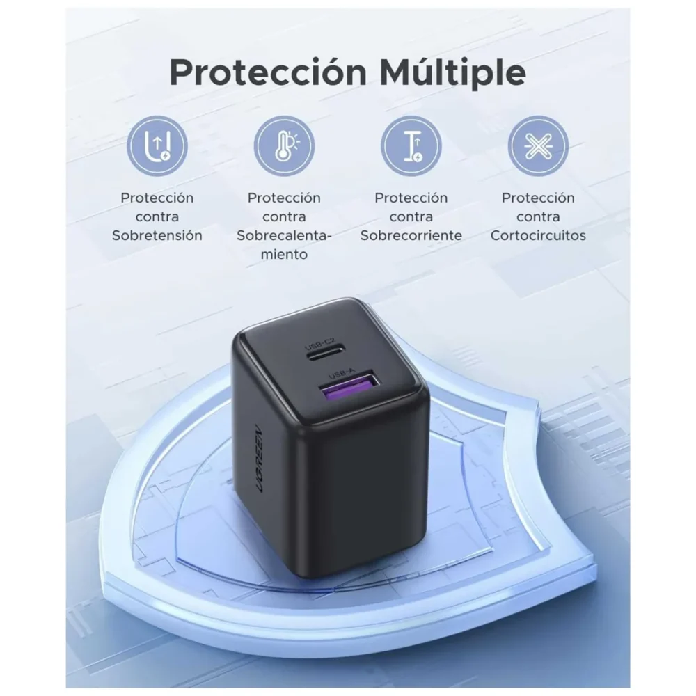 Cargador UGREEN X516 GaN 30W USB-C PD Carga Rápida Ultra Compacto - Imagen 3