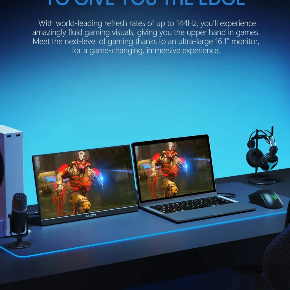 Monitor Portátil Gamer ARZOPA Z1FC 16.1” IPS 144Hz Full HD - Imagen 3