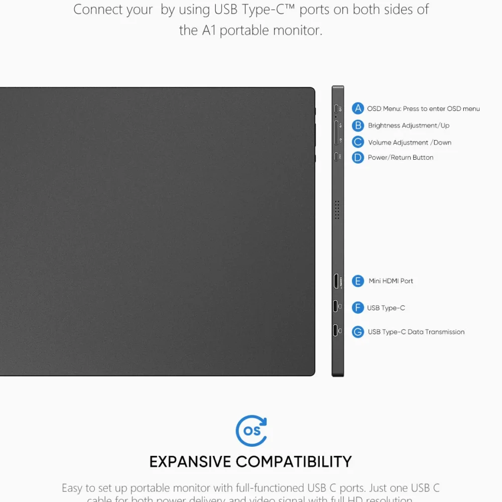 Monitor Portátil ARZOPA A1 PRO 15.6” Full HD IPS USB-C - Imagen 11