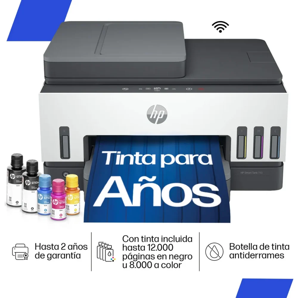 Impresora Multifuncional HP Smart Tank 790 WiFi Dúplex ADF Fax Tanque de Tinta  Copiar título - Imagen 5