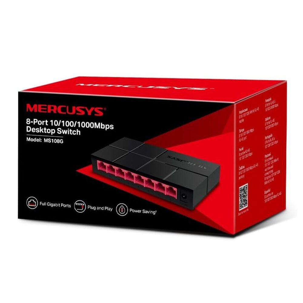 Switch Mercusys MS108G 8 Puertos Gigabit 10/100/1000 Mbps - Imagen 3