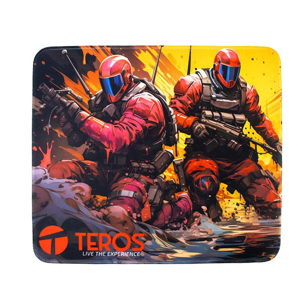 Mousepad TEROS TE-3019S 32x27cm Antideslizante con Diseño Impreso – Negro